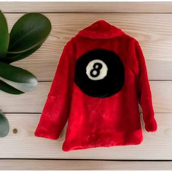 Dolls Kill Current Mood Racked Up Faux Fur Coat Jacket Red NOWT - Picture 3 of 8